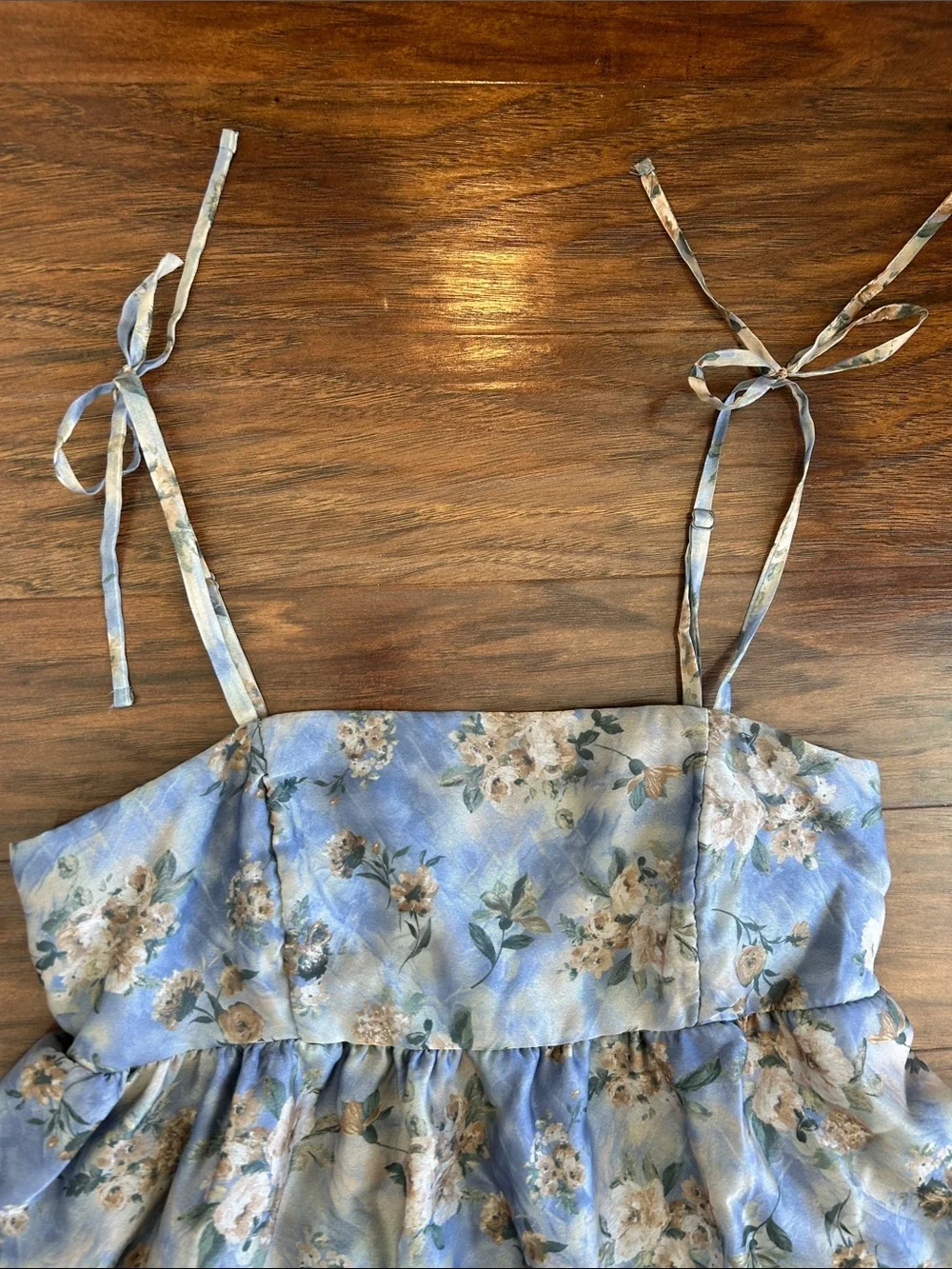 wild fable Blue Floral Tie-Shoulder Sundress - Picture 3 of 8